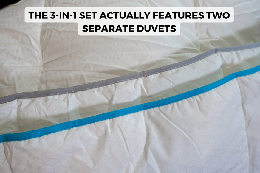 two simba duvets with different piping and tog ratings